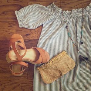 Express Platform Tan Sandals